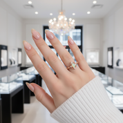 Oval Cut Opal Gemstone Ring-Black Diamonds New York