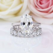 Oval Cut Simulated Diamond Solitaire Wedding Set-Black Diamonds New York