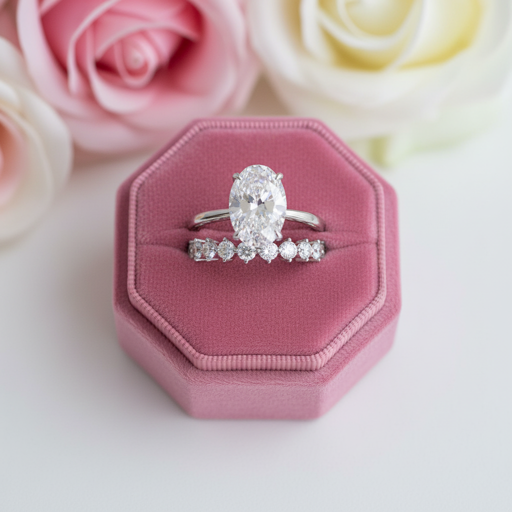 Oval Cut Simulated Diamond Solitaire Wedding Set-Black Diamonds New York