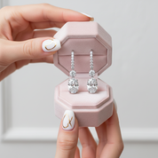 Oval Cut Diamond Option Drop Earrings-Black Diamonds New York