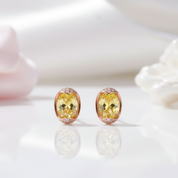 Oval-Cut Royal Yellow Diamond Option Stud Earring-Black Diamonds New York