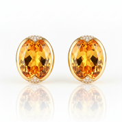 Oval-Cut Royal Yellow Diamond Option Stud Earring-Black Diamonds New York