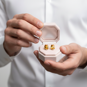Oval-Cut Royal Yellow Diamond Option Stud Earring-Black Diamonds New York