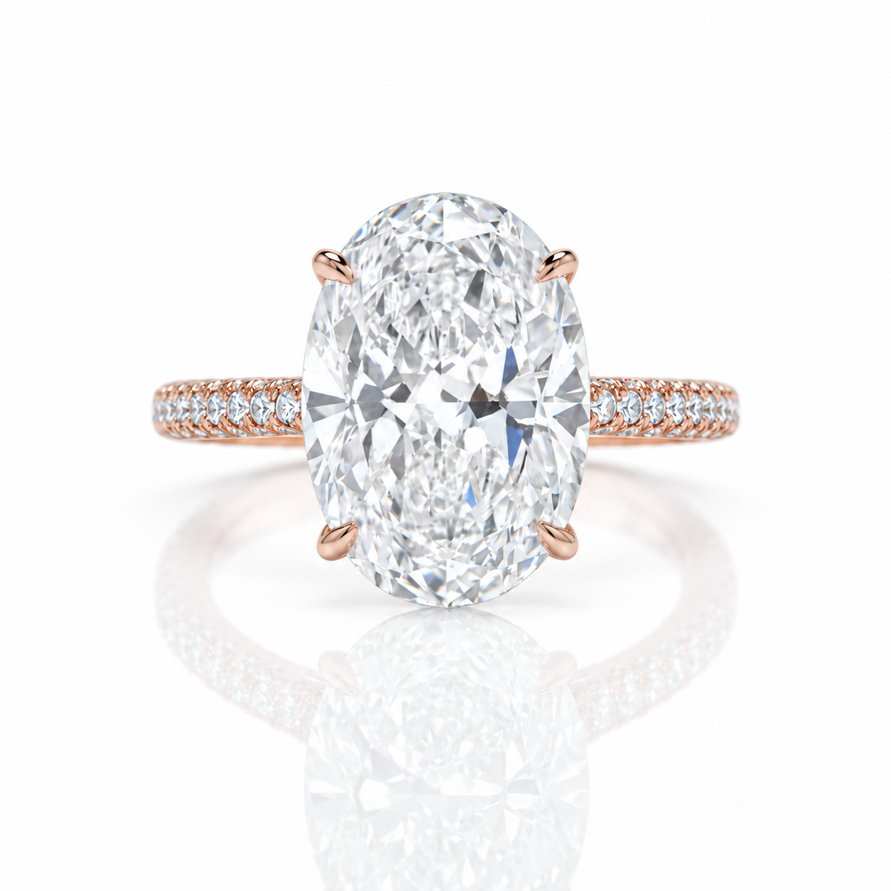 8.0 ct Oval Cut Diamond Option Hidden Halo Engagement Ring-Black Diamonds New York