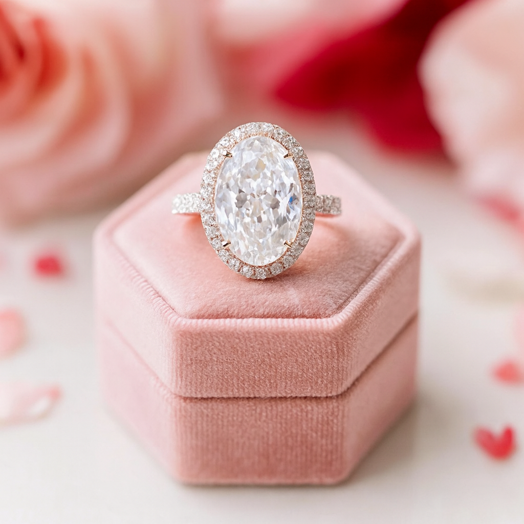 8ct Oval Cut Diamond Option Engagement Ring-Black Diamonds New York