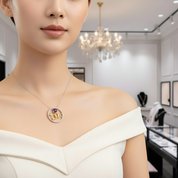 Owl Moon Amethyst and Ethiopia Opal Necklace-Black Diamonds New York