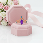 Paladin's 2-piece Ring Set (Women)- 14k Yellow Gold Video Game Inspired Rings-Black Diamonds New York