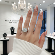 Pave Diamond Halo Engagement Ring-Black Diamonds New York