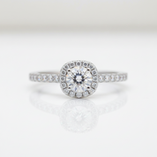 Pave Diamond Option Halo Engagement Ring-Black Diamonds New York