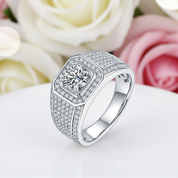 Pave Set Brilliant Diamond Men's Diamond Ring-Black Diamonds New York