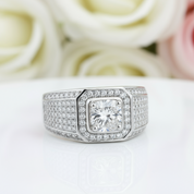 Pave Set Brilliant Diamond Men's Diamond Ring-Black Diamonds New York