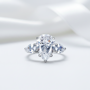 4.0 Ct Pear Cut Diamond Option Three-Stone Ring-Black Diamonds New York