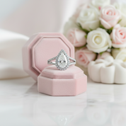 Pear Cut Diamond Option Halo Engagement Ring-Black Diamonds New York