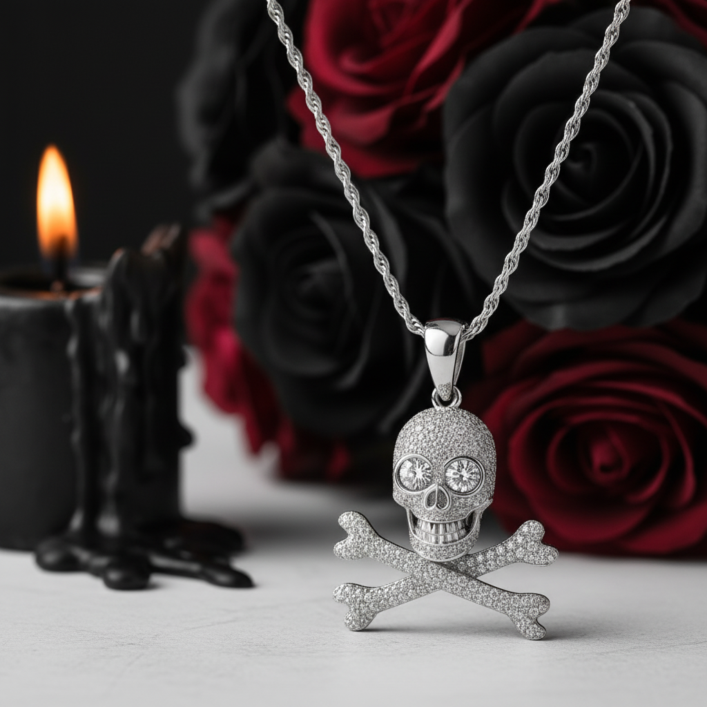 Hip Hop Diamond Option Skull Pendant-Black Diamonds New York