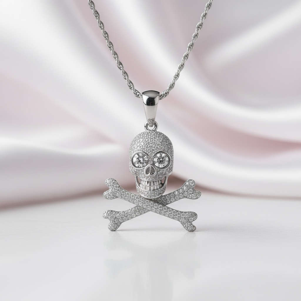 Hip Hop Diamond Skull Pendant-Black Diamonds New York