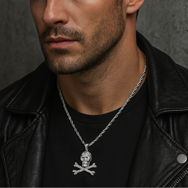 Hip Hop Diamond Option Skull Pendant-Black Diamonds New York