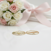 Personalized Custom Name Star Hoop Stainless Steel Earrings-Black Diamonds New York