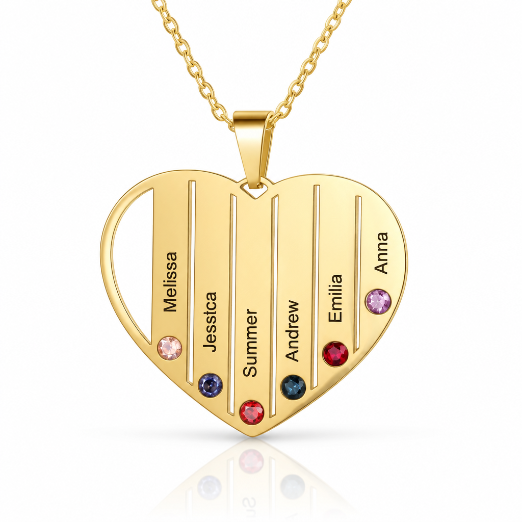 Personalized Family Birthstone Necklace-Black Diamonds New York