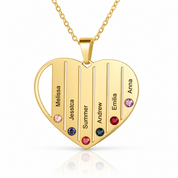 Personalized Family Birthstone Necklace-Black Diamonds New York