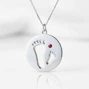 Personalized Footprint Necklace with Birthstone-Black Diamonds New York