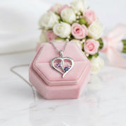 Personalized Heart Name Necklace with Birthstone-Black Diamonds New York