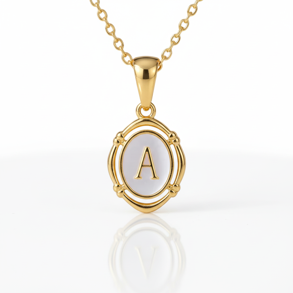Personalized Initial Letters Women's Necklace with Acrylic-Black Diamonds New York