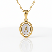 Personalized Initial Letters Women's Necklace with Acrylic-Black Diamonds New York