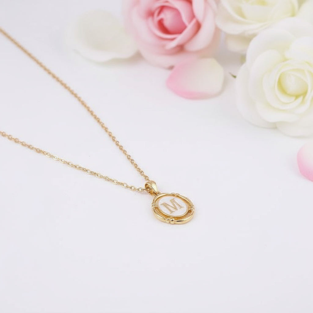 Personalized Initial Letters Women's Necklace with Acrylic-Black Diamonds New York