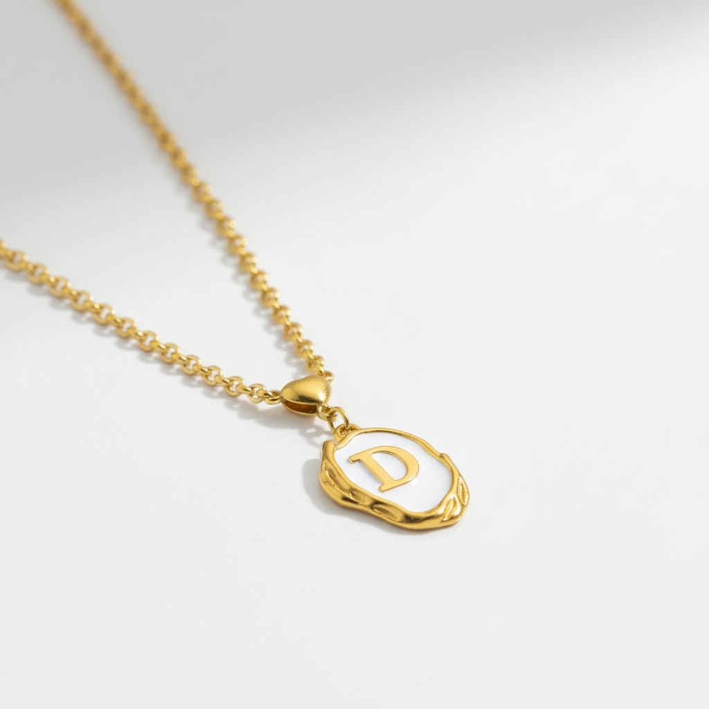 Personalized Initial Women's Choker Necklace with Dripping Oil-Black Diamonds New York