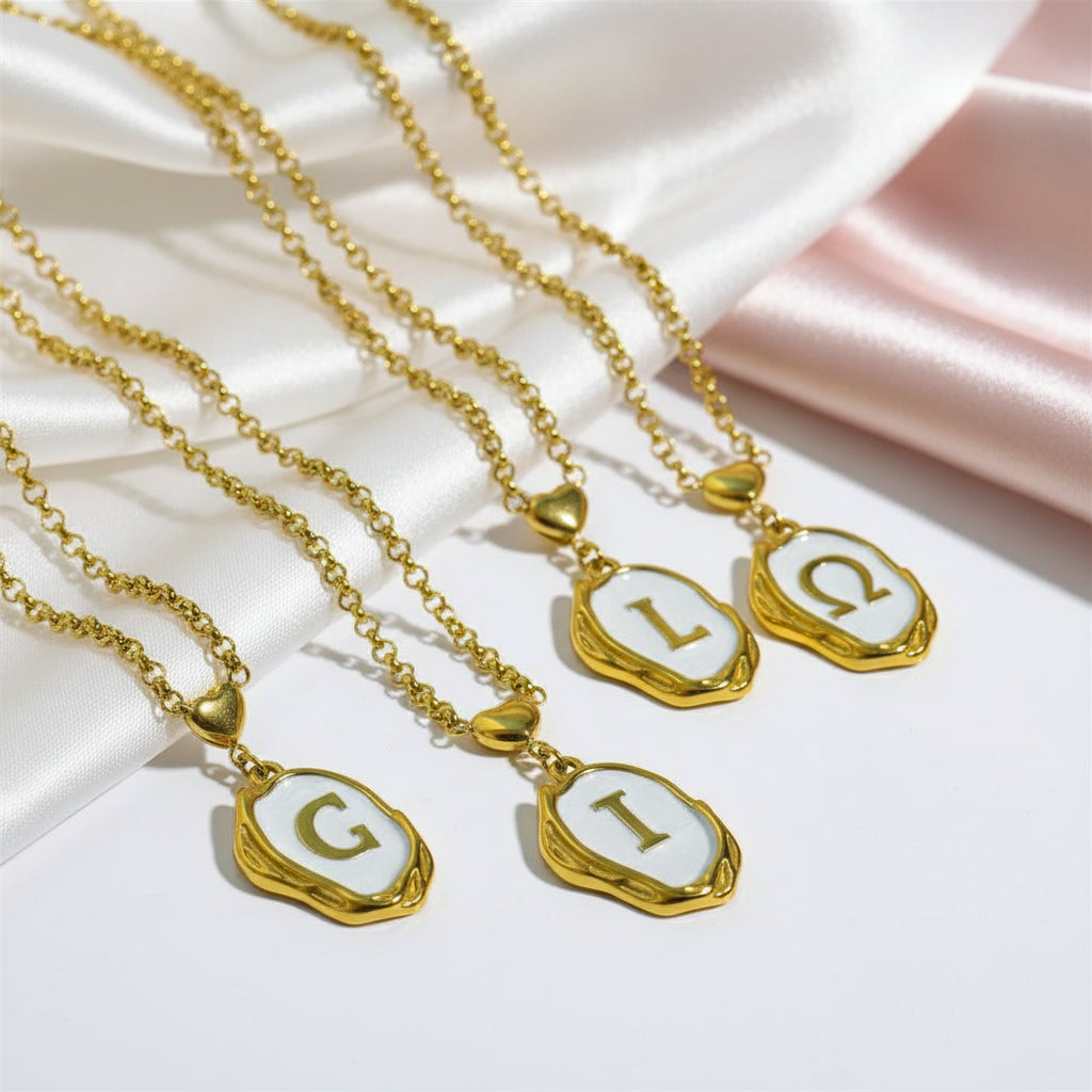 Personalized Initial Women's Choker Necklace with Dripping Oil-Black Diamonds New York