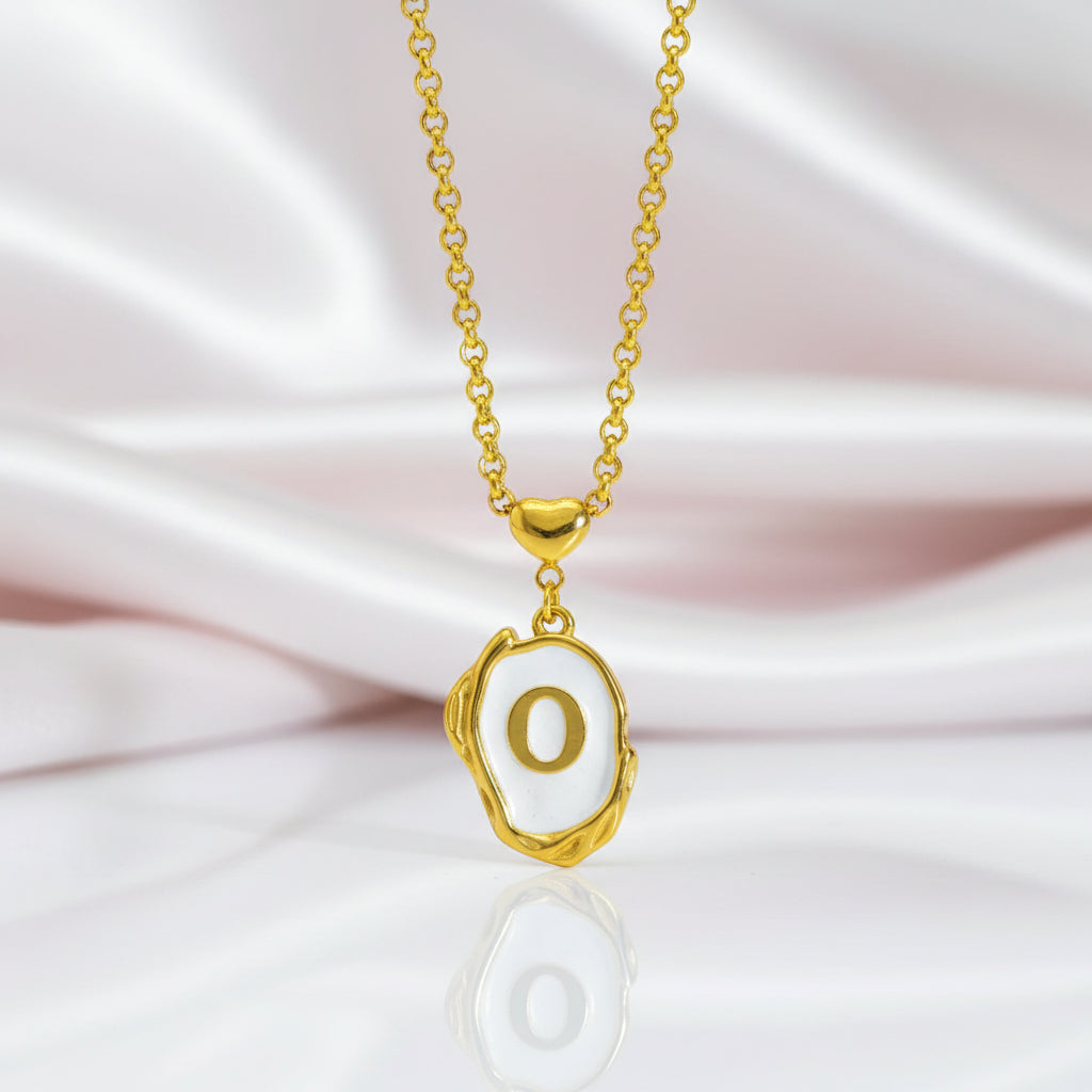 Personalized Initial Women's Choker Necklace with Dripping Oil-Black Diamonds New York