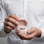 Personalized Promise Ring with 3 Birthstones Custom Name Infinity Love-Black Diamonds New York