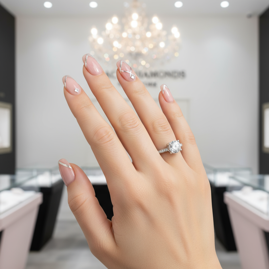 Petite Milgrain Engagement Ring With Diamonds-Black Diamonds New York