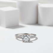 Petite Milgrain Engagement Ring With Diamonds-Black Diamonds New York