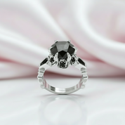 Through Eternity Ring- 3 ct Round Cut Diamond with Spider Legs Gothic Wedding Ring-Black Diamonds New York