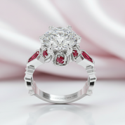 Through Eternity Ring- 3 ct Round Cut Diamond with Spider Legs Gothic Wedding Ring-Black Diamonds New York