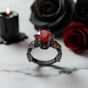 Through Eternity Ring- 3 ct Round Cut Diamond with Spider Legs Gothic Wedding Ring-Black Diamonds New York