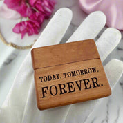 Forever- Mini Wooden Ring Box Single Slot-Black Diamonds New York