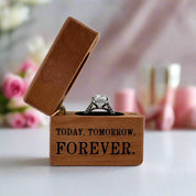 Forever- Mini Wooden Ring Box Single Slot-Black Diamonds New York