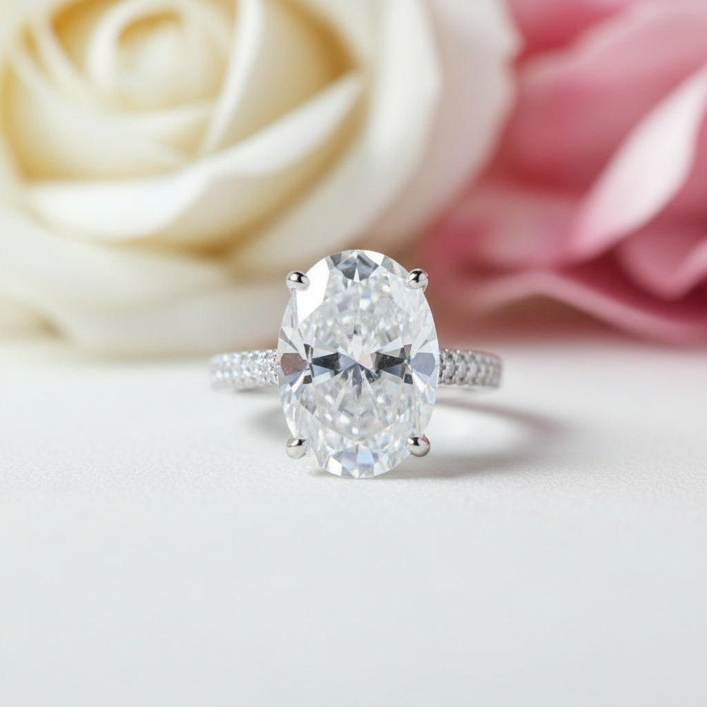 8 ct Oval-Cut Diamond Option Hidden Halo Engagement Ring-Black Diamonds New York