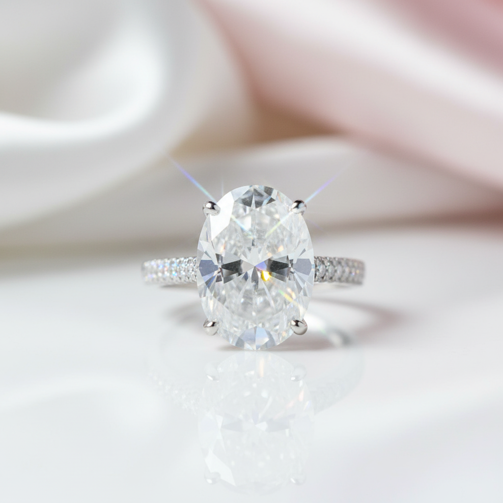 8 ct Oval-Cut Diamond Option Hidden Halo Engagement Ring-Black Diamonds New York