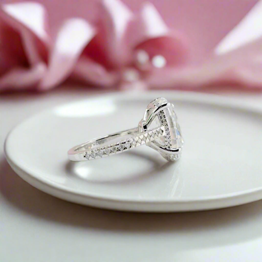 8 ct Oval-Cut Diamond Option Hidden Halo Engagement Ring-Black Diamonds New York