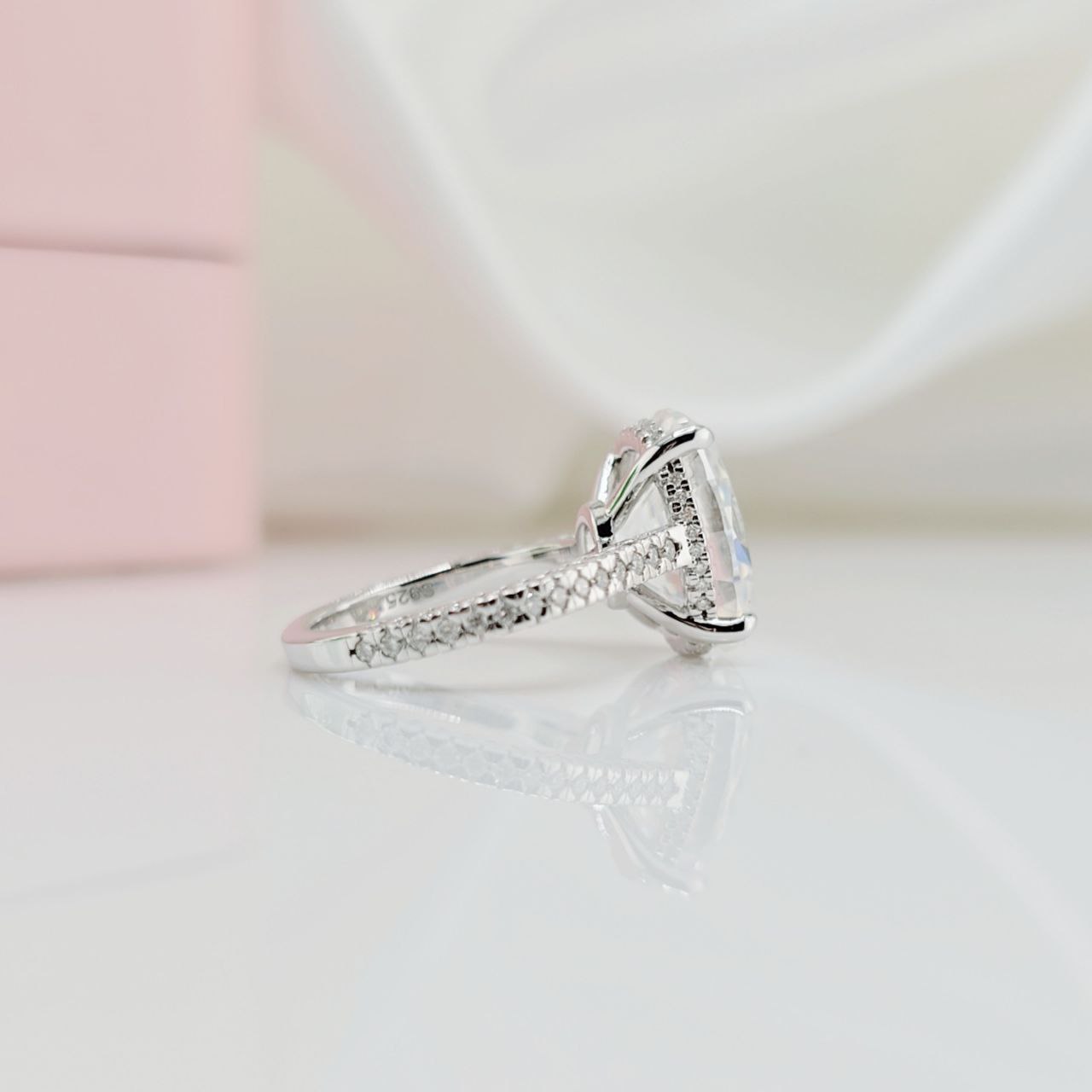 8 ct Oval-Cut Diamond Option Hidden Halo Engagement Ring-Black Diamonds New York