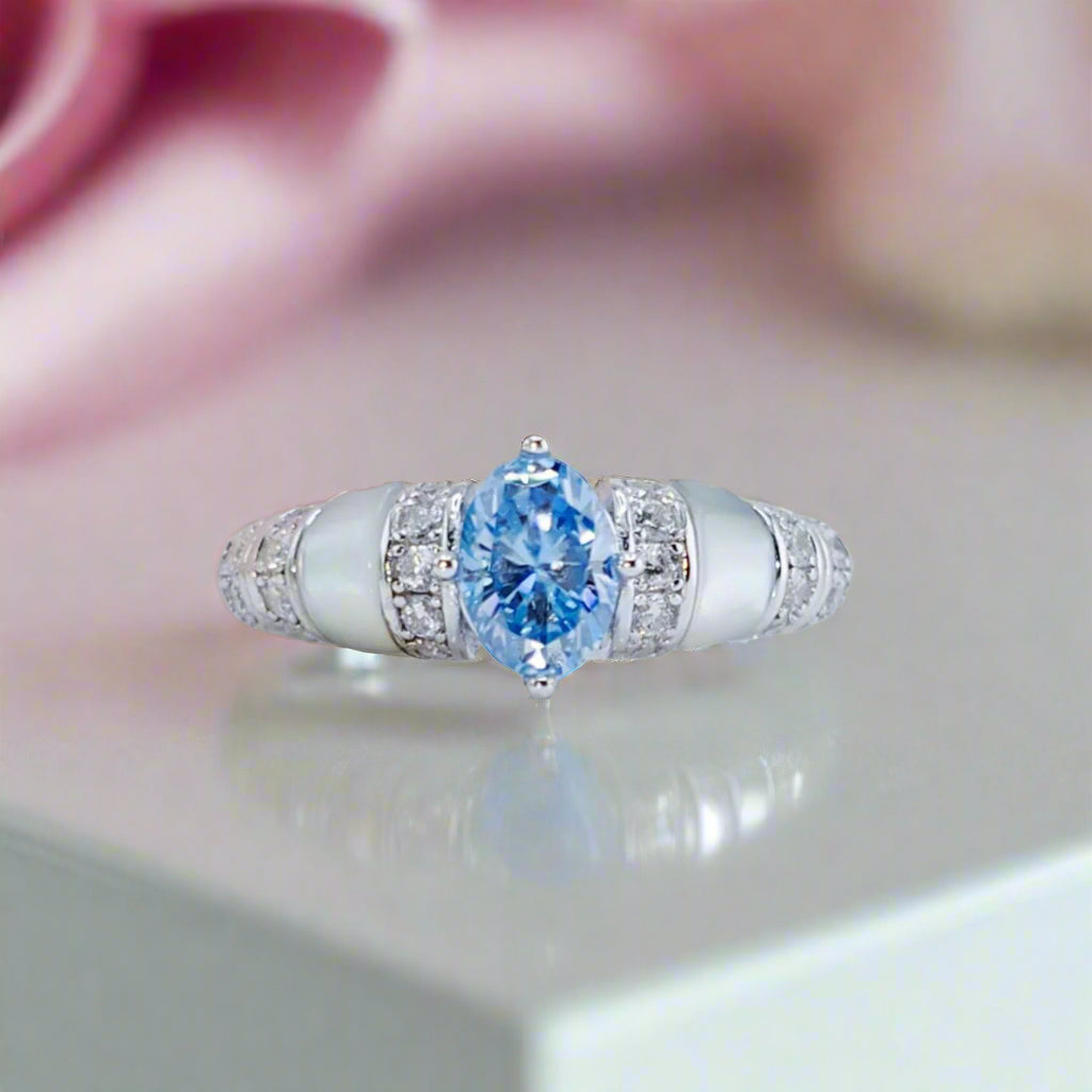 Unique Oval-cut Diamond Ring-Black Diamonds New York