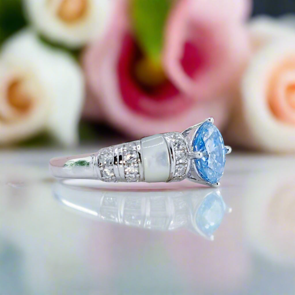 Unique Oval-cut Diamond Ring-Black Diamonds New York