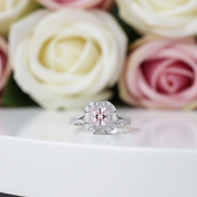 Pink Cushion Cut Diamond Engagement Ring-Black Diamonds New York