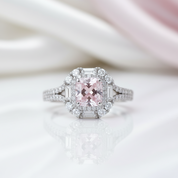 Pink Cushion Cut Diamond Option Engagement Ring-Black Diamonds New York