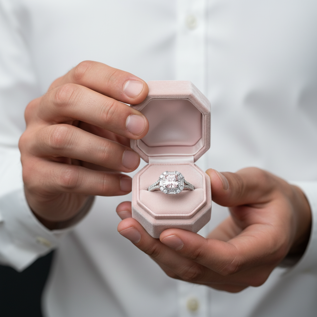 Pink Cushion Cut Diamond Option Engagement Ring-Black Diamonds New York