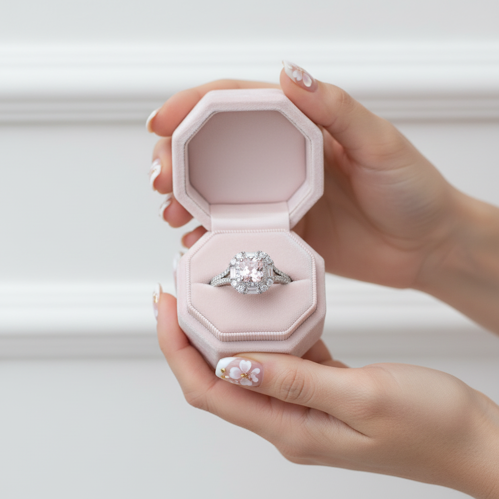 Pink Cushion Cut Diamond Option Engagement Ring-Black Diamonds New York