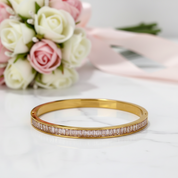 Pink Emerald Cut Diamond Option Inlaid Bangle-Black Diamonds New York